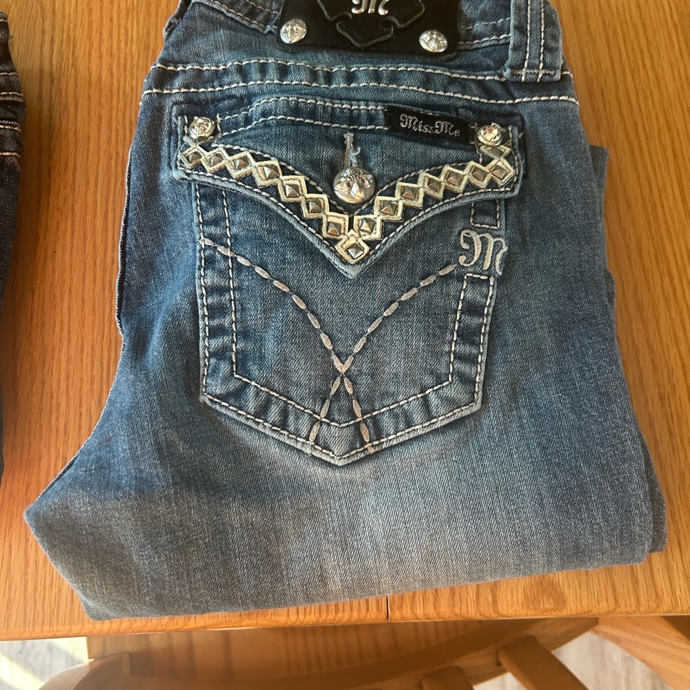 Miss Me Women's Embellished Blue Boot Cut Jeans